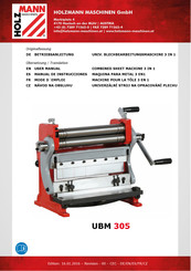 HOLZMANN MASCHINEN UBM305 Manual De Instrucciones