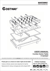 Costway TY557857 Manual Del Usuario