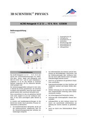 3B SCIENTIFIC PHYSICS U33030 Instrucciones De Uso