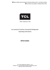 TCL RP631SSE0 Instrucciones De Funcionamiento