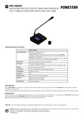 FONESTAR MPX-400MIC Guia De Inicio Rapido