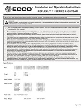 Ecco REFLEXL 11 Serie Instrucciones De Instalación Y Funcionamiento