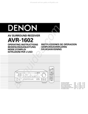 Denon AVR-1602 Instrucciones De Operación