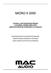 MAC Audio MICRO X 2000 Manual De Instrucciones