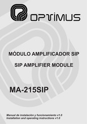 Optimus MA-215SIP Manual De Instalación Y Funcionamiento