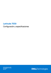 Dell Latitude 7530 Configuración Y Especificaciones