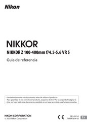 Nikon NIKKOR Z 400mm f/4.5 VR S Guía De Referencia