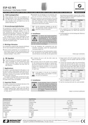 Monacor International ESP-62 WS Instrucciones