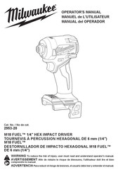 Milwaukee 2953-20 Manual Del Operador