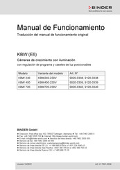 Binder KBW 240 Manual De Funcionamiento