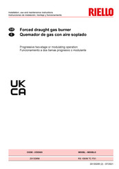 Riello RS 100/M TC FS1 Instrucciones De Instalación, Montaje Y Funcionamiento