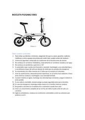 Bicicleta PLEGABLE EB01 Manual De Instrucciones