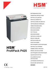 HSM ProfiPack P425 Instrucciones De Servicio