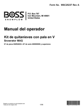 Boss Snowplow Snowrator MAG Manual Del Operador