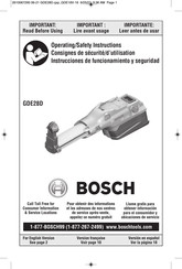 Bosch GDE28D Instrucciones De Funcionamiento Y Seguridad