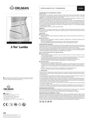 Orliman 3-tex lumbo Instrucciones De Uso Y Conservación