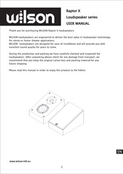 Wilson Raptor X Serie Manual De Instrucciones