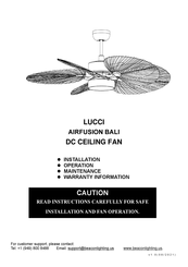 Lucci Air Airfusion BALI Instrucciones De Instalación