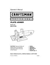 Craftsman professional PLATE JOINER 900.277303 Manual Del Operador