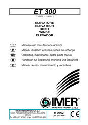 IMER ET 300 Manual De Uso, Mantenimiento Y Recambios