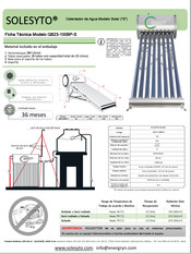 SOLESYTO SOLAR GB23-100BP-S Ficha Técnica