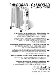 Olimpia splendid CALDORAD 9 TURBO TIMER Instruccioes Para La Instalación, Uso Y Mantenimiento