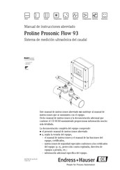 Endress+Hauser Proline Prosonic Flow 93 Manual De Instrucciones