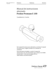 Endress+Hauser Proline Promass S 100 Manual De Instrucciones