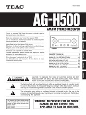 Teac AG-H500 Manual Del Usuario