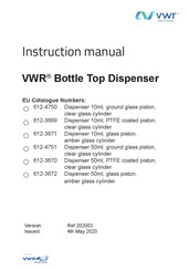 VWR Bottle Top Dispenser Manual De Instrucciones