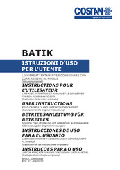 Costan Batik H16 NARROW Studio Instrucciones De Uso Para El Usuario