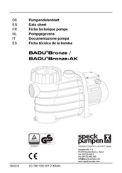 Speck pumpen Badu Bronze-AK Manual Del Usuario