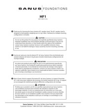 Sanus Foundations HF 1 Manual De Instrucciones