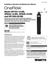 Watts OneFlow OF844-12-EK Manual De Instalación, Operación Y Mantenimiento