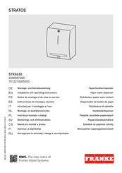 Franke STRATOS STRX630 Instrucciones De Montaje Y Servicio