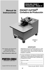 Porter Cable POCKET CUTTER 552 Manual De Instrucciones