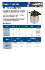 Little Giant MS580P-6-2B Manual Del Propietário