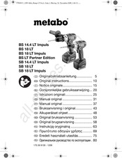 Metabo BS 18 LT Impuls Manual Original