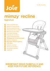 Joie mimzy recline Manual De Instrucciones