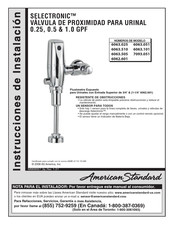 American Standard SELECTRONIC 6063.025 Instrucciones De Instalación