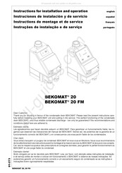 Beko BEKOMAT 20 FM Instrucciones De Instalación Y De Servicio