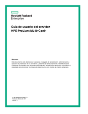 HPE ProLiant ML10 Guía De Usuario Del Servidor