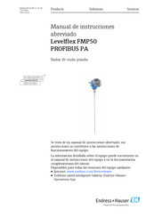 Endress+Hauser Levelflex FMP50 PROFIBUS PA Manual De Instrucciones Abreviado