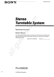 Sony PS-LX300USB Manual De Instrucciones