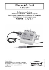 Renfert Waxlectric I Instrucciones De Uso
