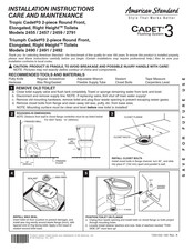 American Standard CADET 3 2455 Instrucciones De Instalación Cuidado Y Mantenimiento