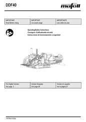 Mafell DDF 40 Instrucciones De Funcionamiento Y Seguridad