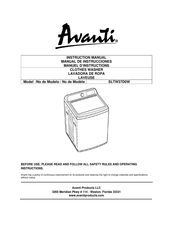 Avanti SLTW37D0W Manual De Instrucciones