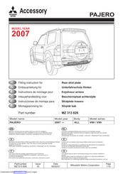 Mitsubishi MOTORS MZ 313 826 Instrucciones De Montaje