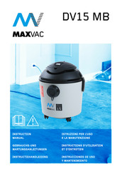 Maxvac DV15 MB Instrucciones De Uso Y Mantenimiento